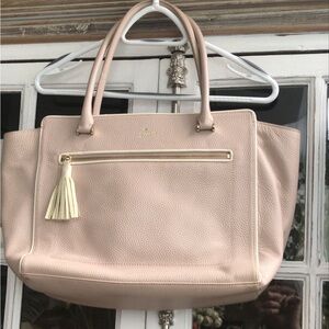 Kate Spade Cream Leather Tote Bag